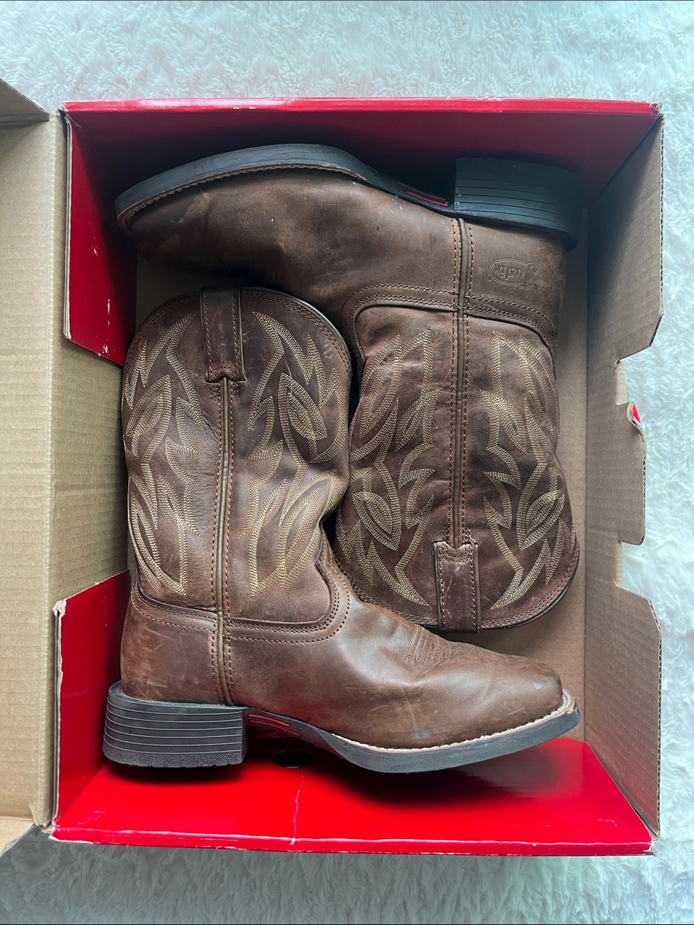 Justin Boots Brown Leather Western Cowboy Boots